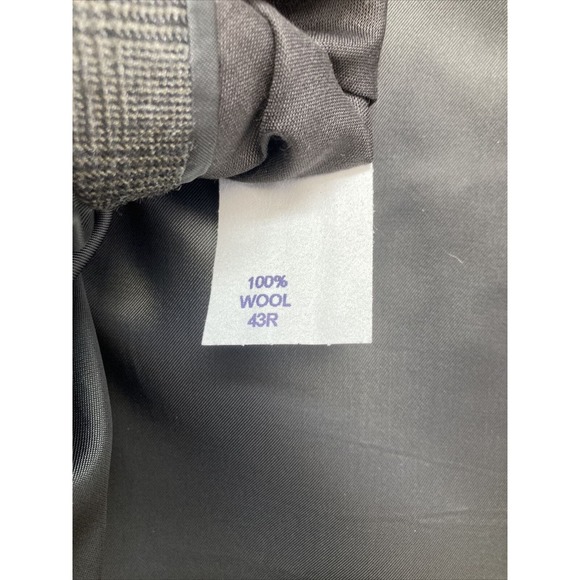 Jos A Bank Signature Collection Grey Plaid 43R 100% Wool Pants 36x29 - Picture 9 of 16